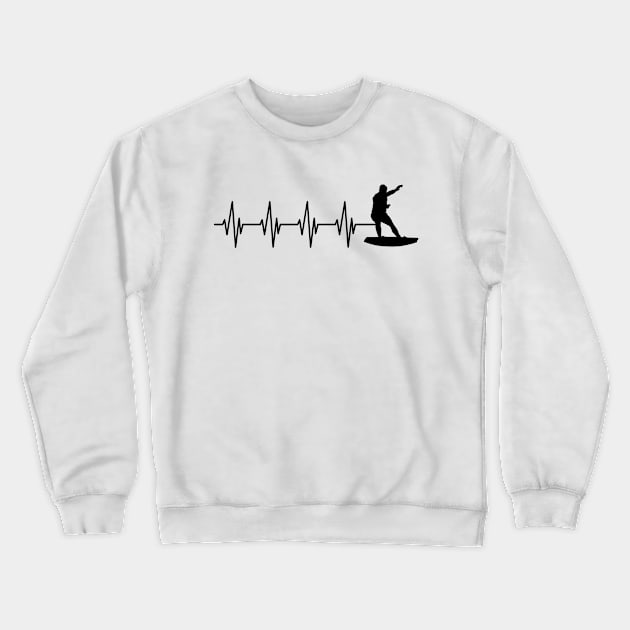 Surfer Heartbeat Crewneck Sweatshirt by KC Happy Shop